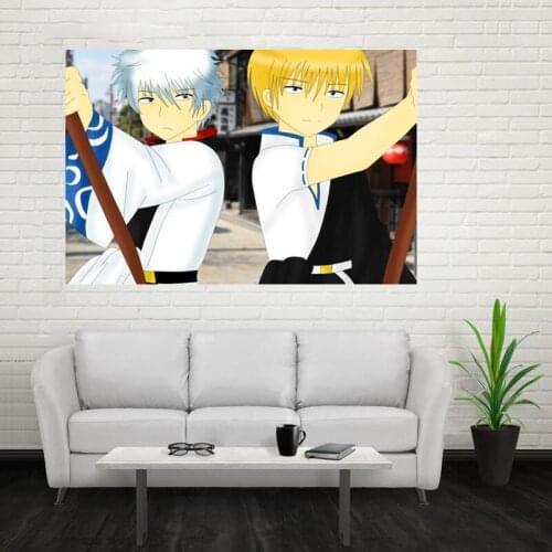 Nice Gintama Poster Custom Canvas Poster Art Home Decoration Cloth Fabric Wall Poster Print Silk Fabric Print
