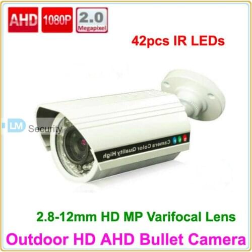 Lihmsek CCTV Camera 2000TVL IR-Cut Filter AHD Camera 1080P Indoor / Outdoor Waterproof 1080P 2.8-12mm Lens Security Camera