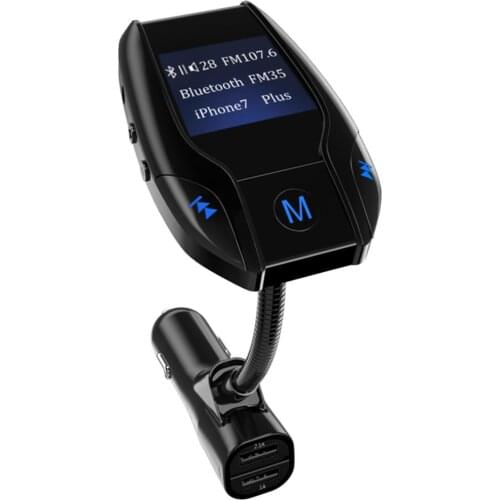 MP3 Player 5V / 2.4A V3.0 Bluetooth FM Transmitter Adapter Car Kit 1.44 Inch Display USB Car Charger
