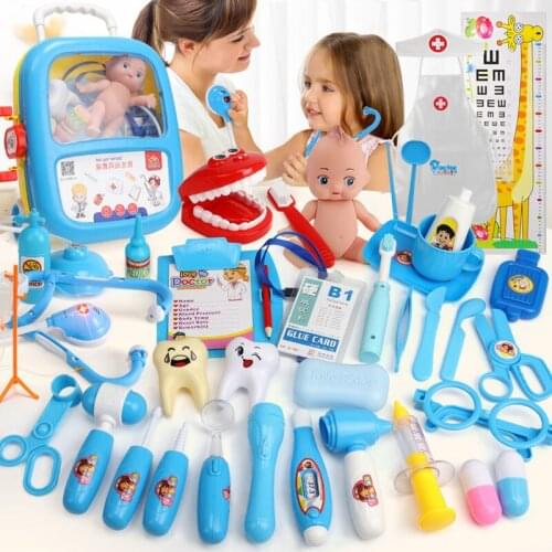 Kids Doctor Set Dentist Toys Girls Role Playing Games Hospital Pretend Play Medical Kit Nurse Bag Kids Game Toys For Children