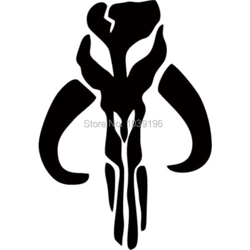 10 x New Creative Design Bioworld Boba Fett Mandalorian Mythosaur Skull Reflective Car Bumper Body Stickers Decal Vinyl