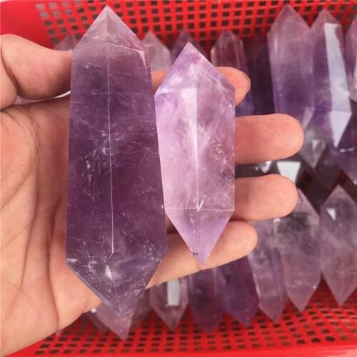 Natural amethyst crystal quartz obelisk wand point healing Gifts 6-10cm 1pcs