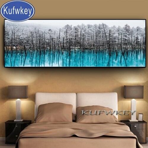 Nordic Snow Forest Abstract Large 5d Diamond Embroidery Painting puzzle Art,Full,square Mosaic diamond painting Stranger Gift