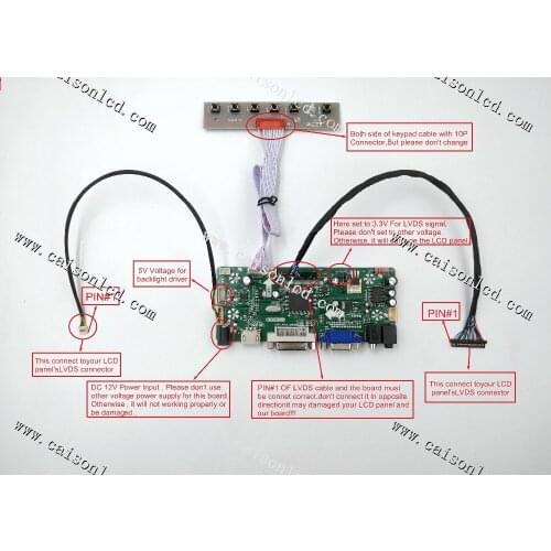 NT68676LCD controller board support HDMI DVI VGA AUDIO for 7 inch LCD panel 800X480 G070Y2-L01