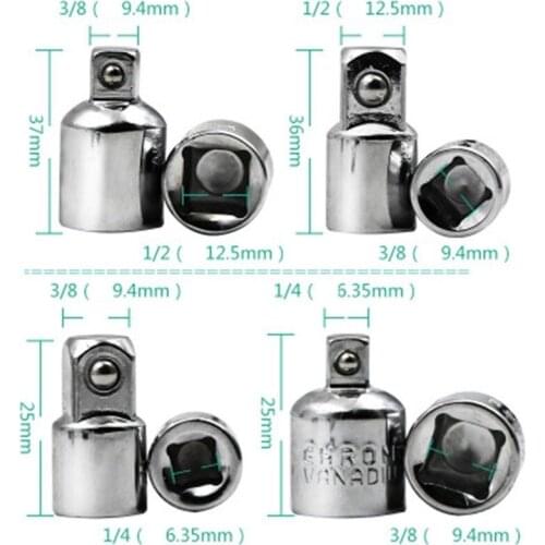 1/4" 3/8" 1/2" Ratchet Wrench Adapter Chrome Vanadium Steel Sleeve Adapter Drive Socket Converter Wrench-sleeve Joint Converter