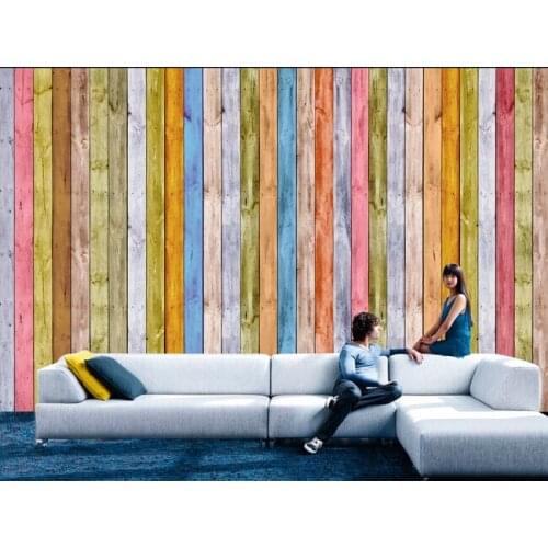 The most popular 3D large murals, retro color board background wall, living room sofa TV wall children bedroom wall paper