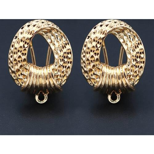 Filigree Earrings Post with Loop Hanger DIY Indian Nepalese Indonesian African Clip Stud Earrings Jewelry Findings 17x22mm