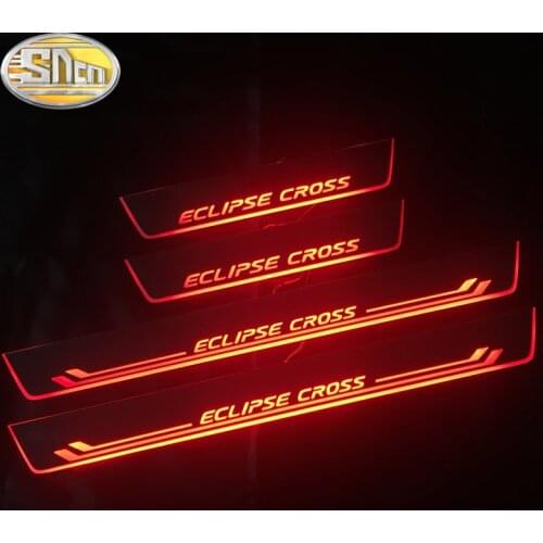 SNCN Waterproof Acrylic Moving LED Welcome Pedal Car Scuff Plate Pedal Door Sill Pathway Light For Mitsubishi Eclipse Cross