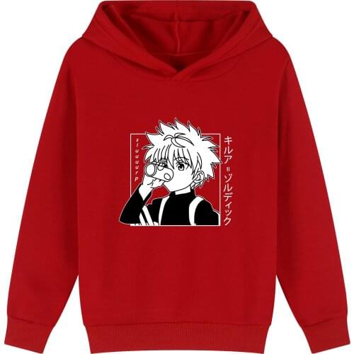 Student hoodie Hunter X Hunter Hoodies Sweatshirt Killua Zoldyck Pop it Manga Character Loose Hooded Sweatshirt Hoody Outwear
