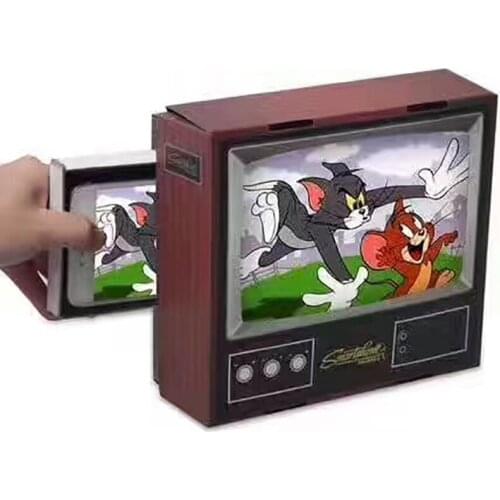 Mobile Phone Video Screen Magnifier Retro Small TV Magnifying Tools DIY Fold Magnifiers Desktop Universal Phone Film Amplifier