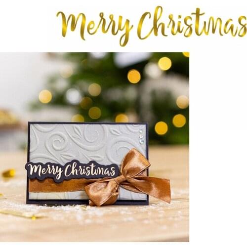 Merry Chritmas Hot Foil Plate Christmas Phrase for DIY Scrapbooking Embossing Crafts Cards Decoration New 2019