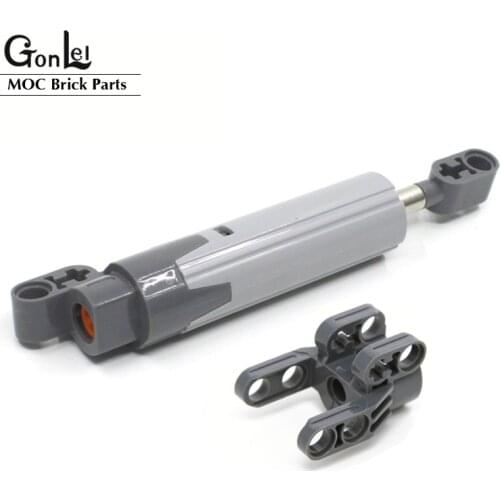 Technical Linear Actuator with Dark Bluish Pusher Connectors Compatible 61904 61927 MOC Building Block Bricks Parts DIY Toys