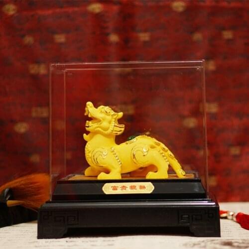 SOUTHEAST ASIA HOME OFFICE COMPANY SHOP BEST GIFT TALISMAN MONEY DRAWING GOOD LUCK GOLD-PLATING PI XIU AUSPICIOUS FENG SHUI ART