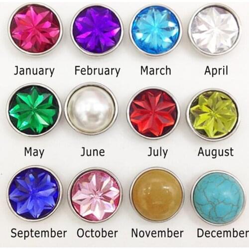 Birthstone Constellation Snap Button Jewelry For Bracelet High Quality Mx3003 ( Fit 18mm 20mm )