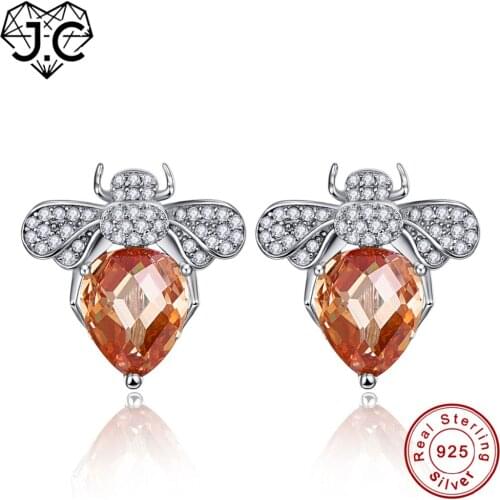 J.C for Women Lover Amethyst Morganite Topaz Solid 925 Sterling Silver Earrings Fine Fashion Jewelry Earrings Free Shipping