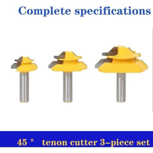 1 / 2-handle woodworking cutter panel wood milling cutter straight pin 3-piece 45 ° 45 ° tenon line cutter right angle cutter
