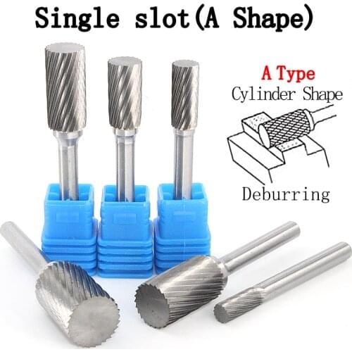 1Pcs/6Pcs Head Tungsten Carbide Rotary file A cylinder 6mm-16mm Tool Point Burr Die Grinder Abrasive Tools Drill Milling Carving