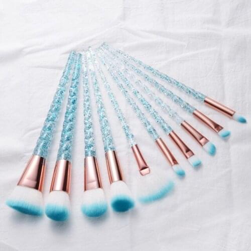 10pcs Unicorn Makeup Brushes Set Crystal Spiral Eye shadow Eyeliner Eyelash Blending Powder Make Up Brush Cosmetic Tools kit