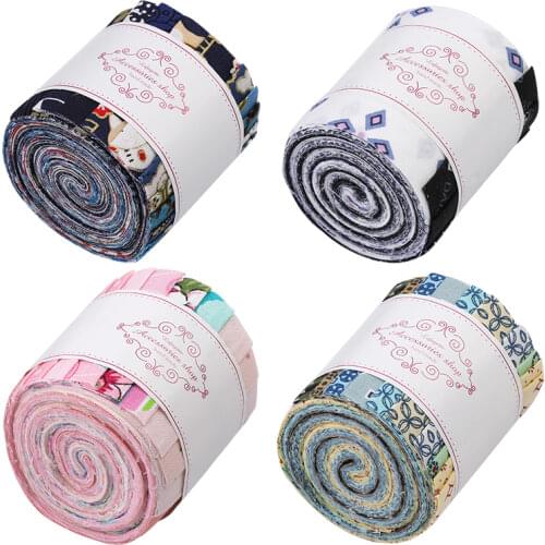 Dailylike Cotton Fabric Jelly Roll Strips Jelly Roll Fabric Strip Quilting Fabric Jelly Roll Patchwork Cloth Fabric 10pcs / roll