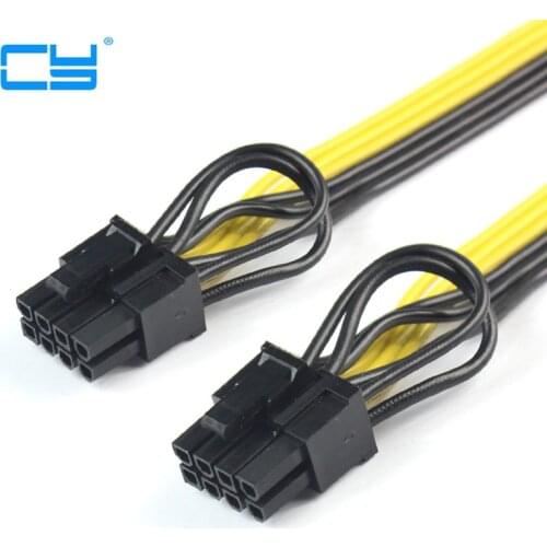 10pcies/lot Molex 8 pin PCI Express to 2 x PCIe 8 (6+2) pin Motherboard Graphics Video Card PCI-e VGA Splitter Hub Power Cable