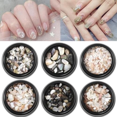 2Pcs Irregular Sea Shell Fragment Slices Stones Manicure Nail Art Decorations Making The Nail Unique And Beautiful