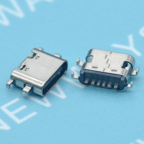 50Pcs/Lot Micro Usb Jack 3.1 Type-C 6Pin Female Connector For Mobile Phone Charging Port Charging Socket Good Quality