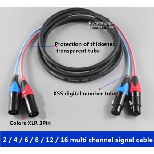 Audio NEW 2 CHANNEL SNAKE CABLE XLR Female/Male Multi-channel audio signal cable car Stage lighting transmission signal line