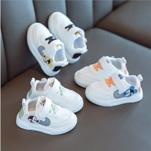 Disney Mickey Mouse Kids cartoon Sneakers Boys Girls White trainers Children Casual School shoes