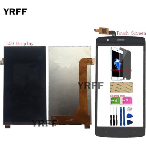 5'' Mobile LCD Display For FLY Cirrus 3 FS506 LCD Display Touch Screen Front Glass Digitizer Assembly Parts Tools Protector Film