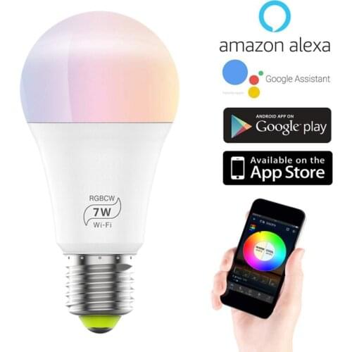 E27 Wifi Smart LED Bulb Intellegent Warn Lighting Dimmable LED Lamp App Control Work With Alexa Google Assistant Remote Control