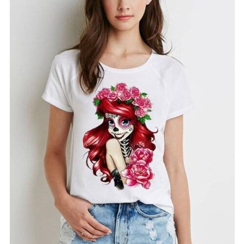 Unisex Summer Punk T-shirt Graphic Women Tee Short Sleeve Cool Skull Print Tops Camisas Mujer Vintage Casual Female Top Tee