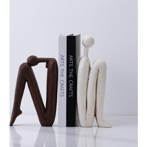 Geometry Abstract Figure Bookshelf Figurines Home Decor Book Shelf Statue Living Room Decoration Accessories Resin Art Sculpture