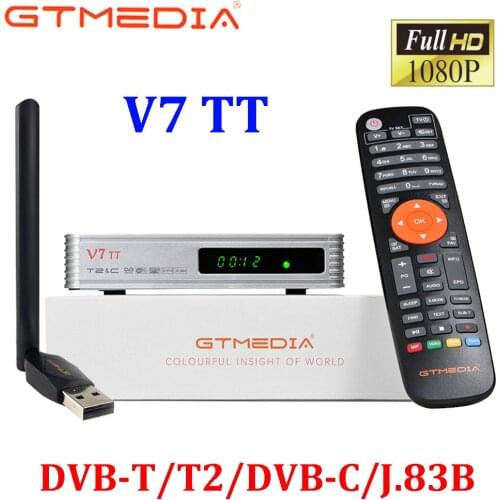 GTMEDIA V7 TT DVB-T T2 DVB-C DVB-C/J.83B 1080P Full HD Support H.265 HEVC USB wifi YouTube Youporn