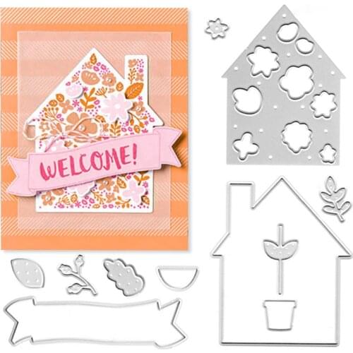 Julyarts House Leaf Die Cuts Scrapbooking 2021 Natale For Scrapbooking Craft Cards cutting Dies For Interactive Cards
