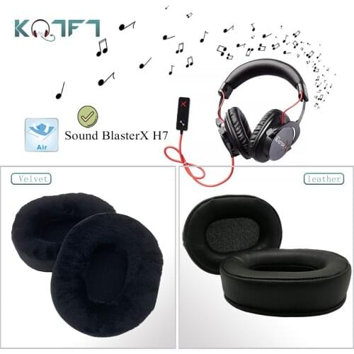 KQTFT 1 Pair of Velvet leather Replacement EarPads for Sound BlasterX H7 Headset Earmuff Cover Cushion Cups