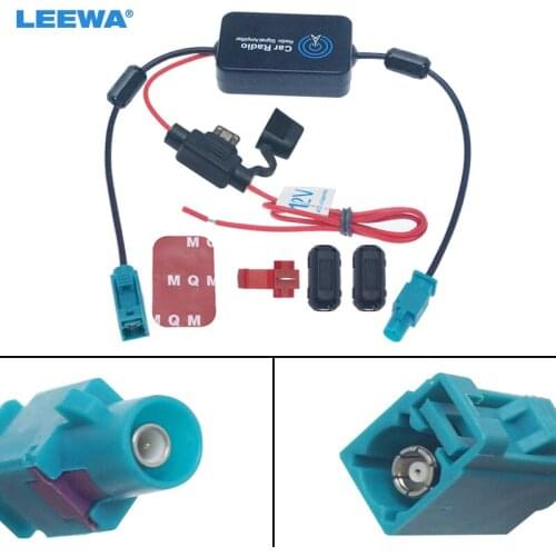 LEEWA 5set 12V Car Radio Aerial Antenna Signal Booster Amplifier For Car With FAKRA II Connector #CA1051