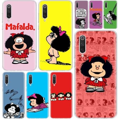 Mafalda Phone Case Cover For Xiaomi Mi Note 10 11 9 8 10T 9T CC9 A1 A2 A3 5X 6X Poco F1 X3 F2 Pro Lite Coque