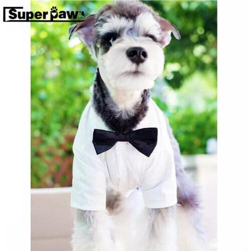Fashion Spring Summer Pet DogShirt Skirt Bowtie Clothes For Small Medium Dogs French Bulldog Schnauzer Jacket Coat YKC27