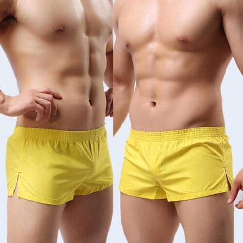 Soutong Men Skin-friendly Underpants Breathable Cotton Blend Elastic Waistband Boxer Brief for Gym Sports