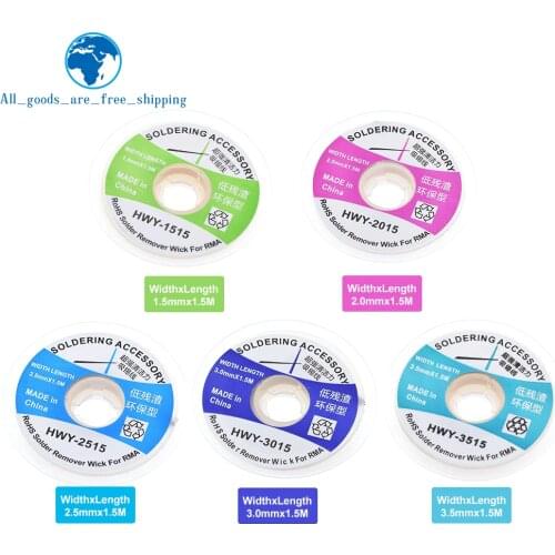 Desoldering Braid Solder Remover Wick Wire 1.5mm 2mm 2.5mm 3mm 3.5mm 1.5m Welding Tin Sucker Cable Lead Cord Flux Repair Tool An