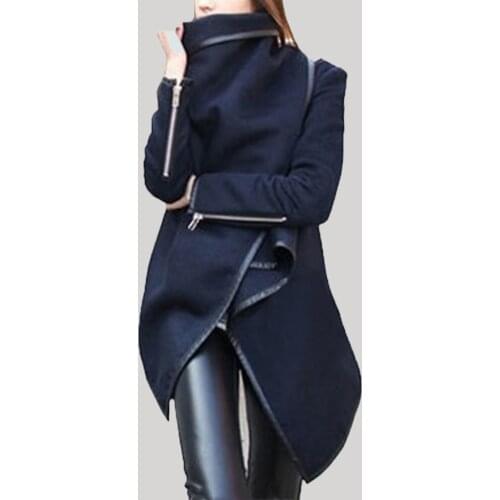 New woman Fashion winter woolen overcoat women long sleeve Jackets woolen coat outwear