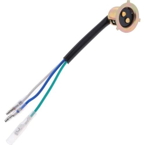 Front Head Light Bulb Low Beam Holder Plug Black Wire Harness for Honda CG125（Length: 150mm)