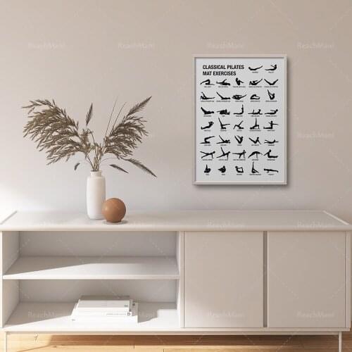 Pilates poster, Pilates art exercise chart, Pilates studio decoration, Pilates print, Pilates gift