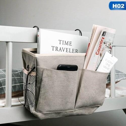 Hanging storage bag Bedside Storage Organizer Dormitory Phone Book Magazine waterproof Storage Bag Holder with Hook Bed Pocket