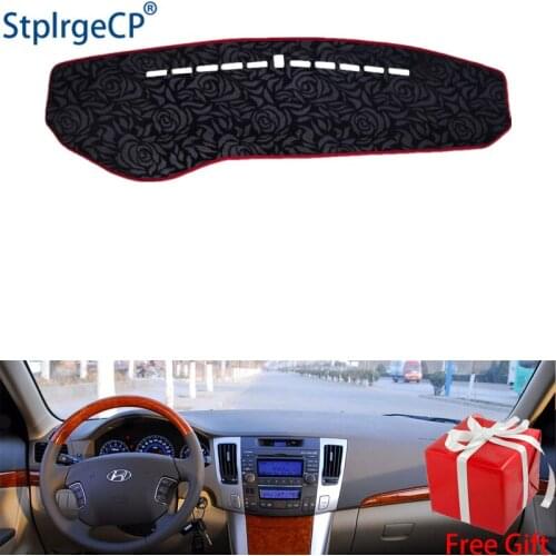 Rose Pattern Non-slip Car Dashboard Cover Dash Mat Pad DashMat ANti-UV Car Sticker for HYUNDAI sonata NF NFC 2009 Car Styling