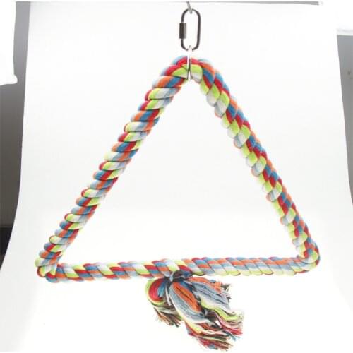 Bird Toys Cotton Rope Material Perch Parrot Stand Holder Simple Hangable Bird Swing New Parrot Bite Climbing Toy Pet Supplies