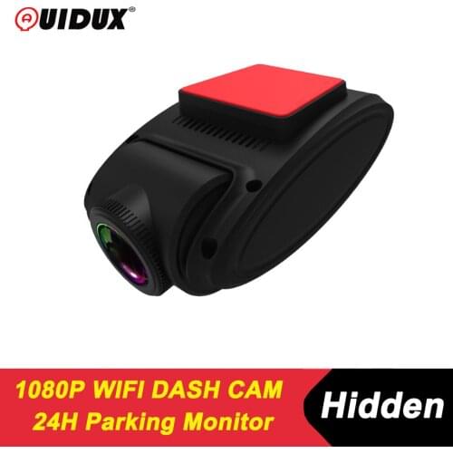 QUIDUX WIFI Dash Cam Hidden Dash camera Full HD 1080P Car DVR Dashcam Night Version 24 Hours Parking Monitor Auto Recorder