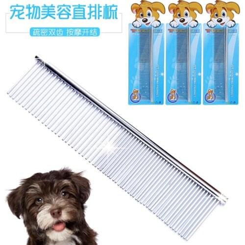 Pet comb Electroplating stainless steel row comb Variety of pet dog comb Open knot comb dog comb