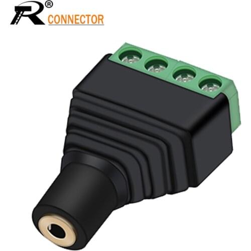 R Connector 1pc Video AV Balun 2.5mm 4Pole Stereo Female to AV Screw Terminal Stereo Jack 2.5mm Female 4Pin Terminal Block Plug