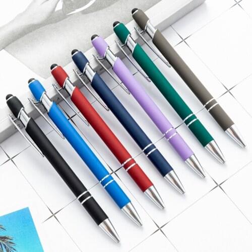 Promotional Gift Metal Ballpoint Pen Aluminum Rod StylusTouch Business Advertisement Ballpen School Office Supplies 19style